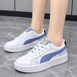 Women's Korean Style Sneakers - Black, Blue, Brown and White - Available at AfnoBazar Nepal