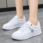 Women's Korean Style Low-Top Platform Sneakers with Metal Tag - Black and White - Available at AfnoBazar Nepal
