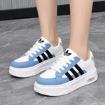 Women's Korean Style Striped Platform Sneakers - Brown, Black and Blue - Available at AfnoBazar Nepal