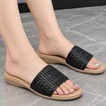 Women's Quilted Platform Slides - Black and White - Available at AfnoBazar Nepal