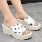 Women's Polka Dot Platform Wedge Slides - Available at AfnoBazar Nepal