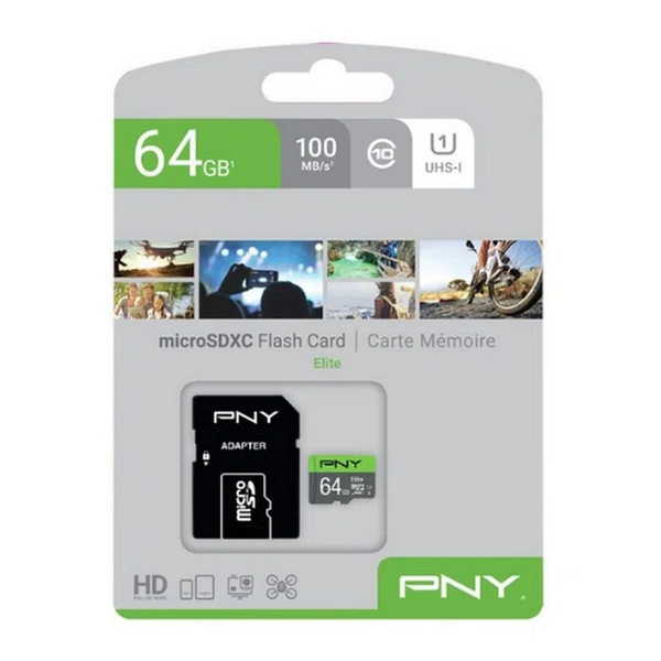 PNY Elite 64GB microSDXC Card, Class 10 U1