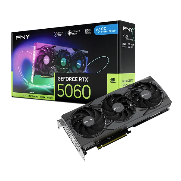 PNY GeForce RTX 5060 8GB Triple Fan OC Graphics Card