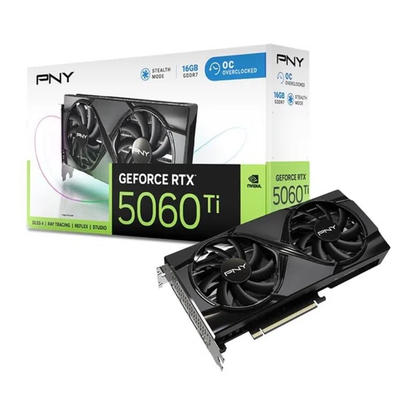 PNY GeForce RTX 5060 Ti Dual Fan OC Graphics Card (8GB / 16GB)