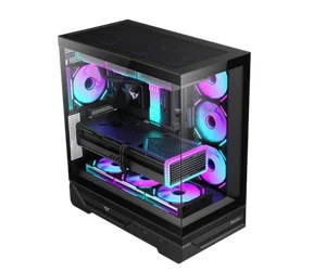 Huntkey MVP Destiny Gaming PC Case with 3 ARGB Fans, Black