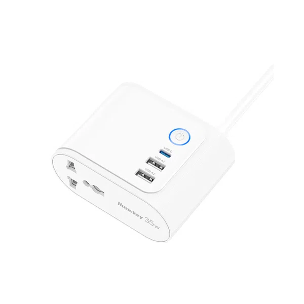 Huntkey SZF207 Portable Power Strip with USB-C and USB Charging
