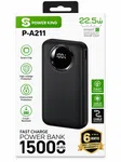 Power King P-A211 15000mAh 22.5W Fast Charging Power Bank with Built-in Type-C & Lightning Cable - Available at AfnoBazar Nepal
