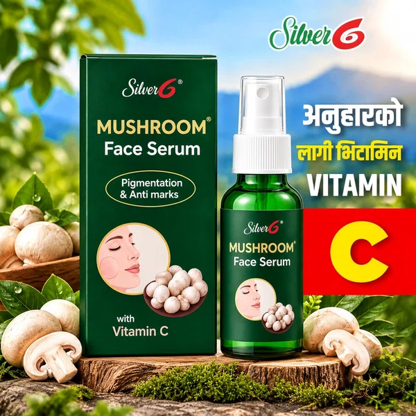 Silver6 Mushroom Vitamin C Face Serum 50ml - Brightening Serum for Dark Spots, Pigmentation & Glowing Skin