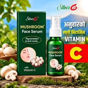 Silver6 Mushroom Vitamin C Face Serum 50ml - Brightening Serum for Dark Spots, Pigmentation & Glowing Skin