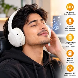QYS-M5 Wireless Headphones Bluetooth 5.3 | 40mm Stereo, 7H Battery - Available at AfnoBazar Nepal