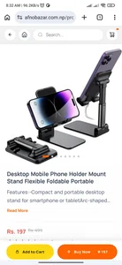 Desktop Mobile Phone Holder Mount Stand Flexible Foldable Portable - Available at AfnoBazar Nepal