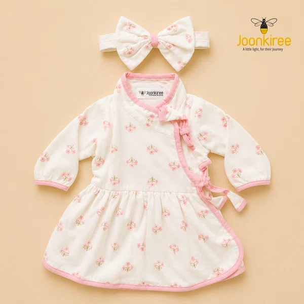 Joonkiree Floral Piping Jama for Baby Girls - Available at AfnoBazar Nepal