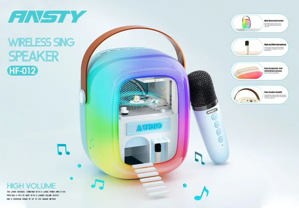 Mini Karaoke Machine Bluetooth Speaker with Wireless Microphone