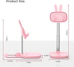 Cute Bunny Adjustable Tablet and Phone Stand for Desk (4 to 13 Inch) image 2