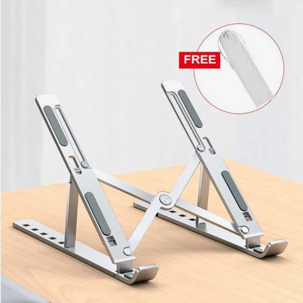 Adjustable Aluminium Alloy Metal Laptop Stand - Available at AfnoBazar Nepal