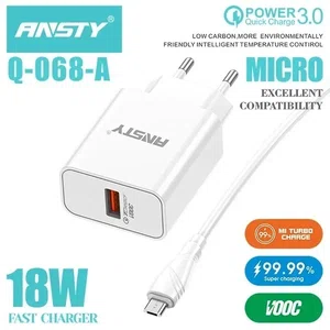 Ansty Q-068-A 18W Micro USB Fast Charger - Available at AfnoBazar Nepal