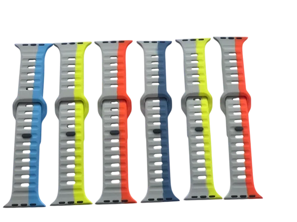 Square Buckle Magnetic Silicone Watch Strap, Two-Tone - Available at AfnoBazar Nepal