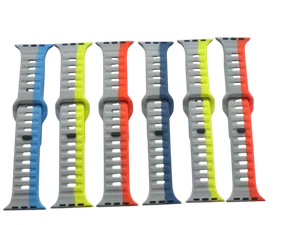 Square Buckle Magnetic Silicone Watch Strap, Two-Tone - Available at AfnoBazar Nepal
