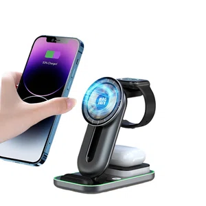 4 in 1 Wireless Charging Stand for Phone, Earbuds and Smartwatch - Available at AfnoBazar Nepal