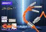 Ansty S-051 3 in 1 100W Fast Charging Data Cable, Zinc Alloy - Available at AfnoBazar Nepal