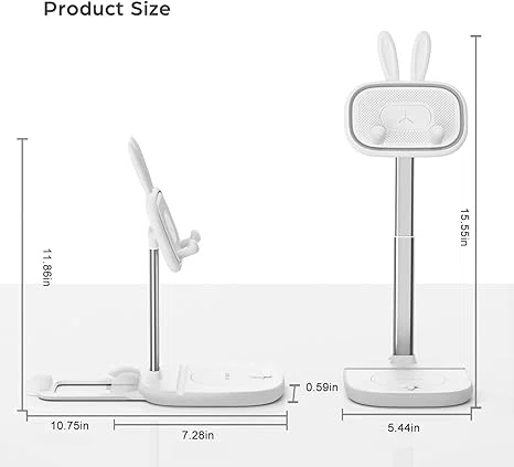 Cute Bunny Adjustable Tablet and Phone Stand for Desk (4 to 13 Inch) - Available at AfnoBazar Nepal