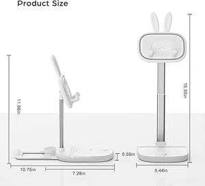 Cute Bunny Adjustable Tablet and Phone Stand for Desk (4 to 13 Inch) - Available at AfnoBazar Nepal