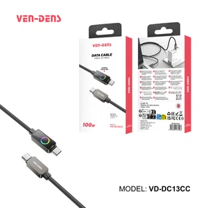 Ven-Dens VD-DC13CC USB-C to USB-C 100W Braided RGB Cable - Available at AfnoBazar Nepal