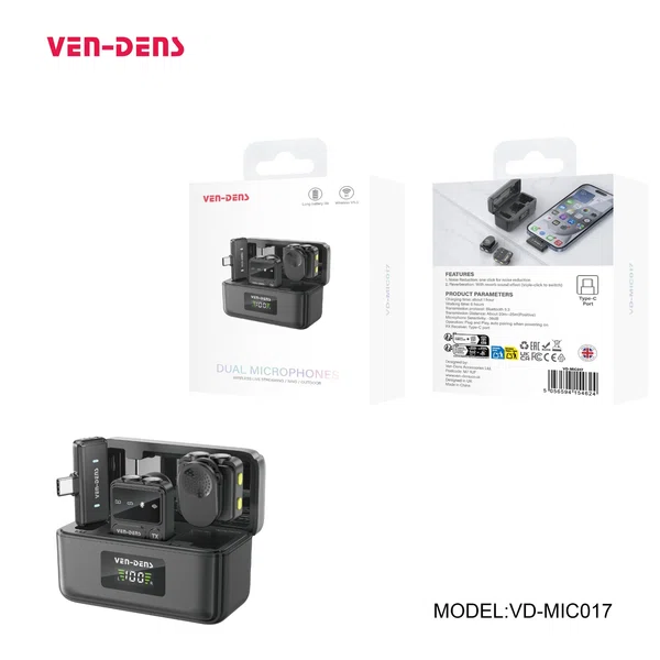 Ven-Dens VD-MIC017 Wireless Dual Microphone for Type-C - Available at AfnoBazar Nepal