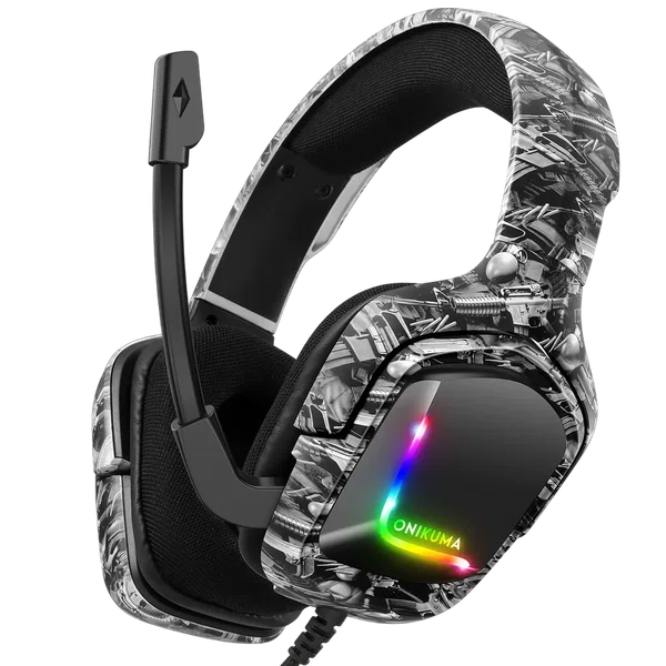 Onikuma K20 Professional Wired Gaming Headset with Mic and RGB Light - Available at AfnoBazar Nepal