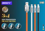 Ansty S-051 3 in 1 100W Fast Charging Data Cable, Zinc Alloy - Available at AfnoBazar Nepal