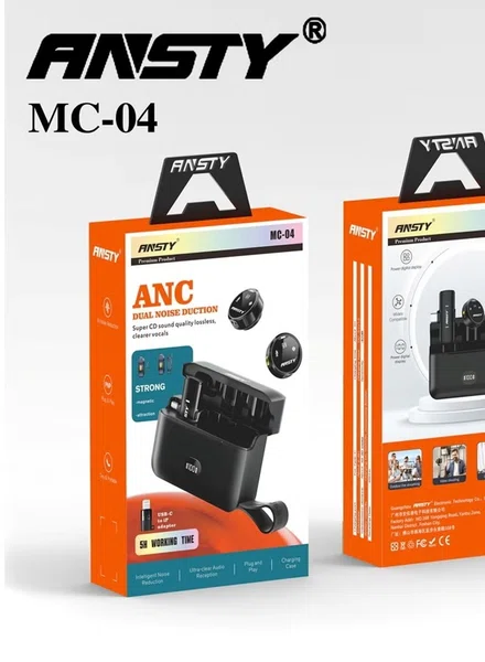 Ansty MC-04 ANC Dual Wireless Microphone - Available at AfnoBazar Nepal