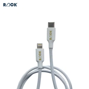 Rock USB Type-C to Lightning 3A Braided Fast Charging Cable, 1 Meter