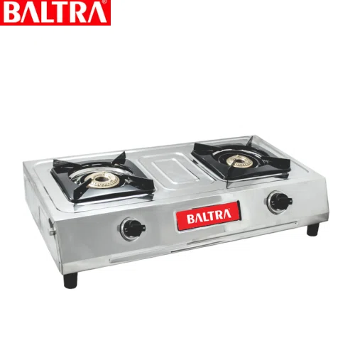Baltra Dream Two Burner Stainless Steel Gas Stove with Brass Burners (BGS 160) - Available at AfnoBazar Nepal