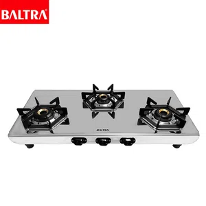 Baltra Turquoise 3 Burner Gas Stove Matt SS Body Auto Ignition (BGS 196) - Available at AfnoBazar Nepal