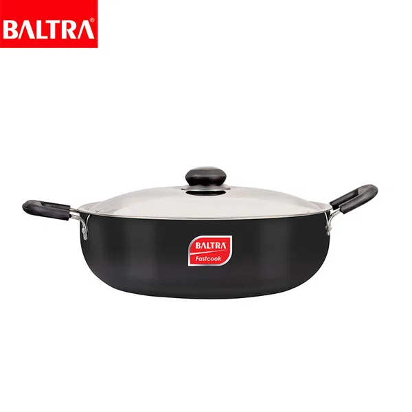 Baltra Megna Hard Anodised Kadhai 26 cm with SS Lid (BHA F208M) - Available at AfnoBazar Nepal