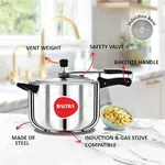 Baltra Fortune Stainless Steel Pressure Cooker 5 Litre (BPC 203) - Available at AfnoBazar Nepal