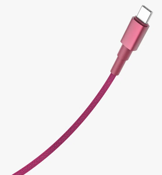 Miccell 60W USB-C to USB-C Braided Cable – Cherry - Available at AfnoBazar Nepal