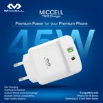 Miccell 45W GaN Charger (USB-A + USB-C) - Available at AfnoBazar Nepal
