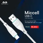 Miccell 2.4A USB-C Charging Cable - Available at AfnoBazar Nepal