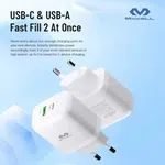 Miccell 45W GaN Charger (USB-A + USB-C) - Available at AfnoBazar Nepal