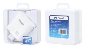 Miccell 20W PD Fast Charger (USB-C to USB-C) - Available at AfnoBazar Nepal