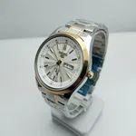 Men's Two Tone Stainless Steel Watch with Date, White Dial image 2
