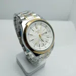 Men's Two Tone Stainless Steel Watch with Date, White Dial image 3