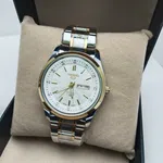Men's Two Tone Stainless Steel Watch with Date, White Dial image 4