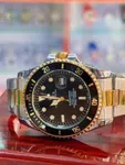 Men's Diver Style Stainless Steel Watch with Rotating Bezel and Date image 8