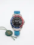 Men's Diver Style Stainless Steel Watch with Rotating Bezel and Date image 6