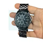 IK Collection Men's Big Dial Full Black Metal Chain Watch - Available at AfnoBazar Nepal