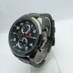 Men's Round Dial Leather Strap Quartz Watch with Date - Available at AfnoBazar Nepal