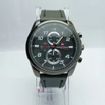 Men's Round Dial Leather Strap Quartz Watch with Date image 19