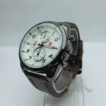 Men's Round Dial Leather Strap Quartz Watch with Date image 13